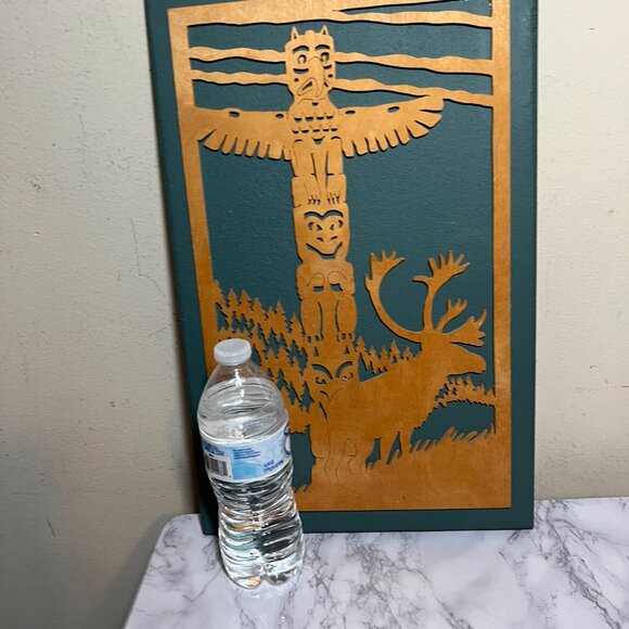 Rustic Cabin Wood Wall Plaque Moose and Totem Pole Ranch Decor Western Decor. - Picture 5 of 6